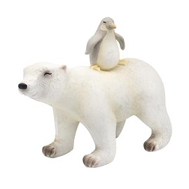 The Leonardo Collection Polar Bear With Penguin Figurine For Home & Office | Home Decor Ornaments Gift For Women & Men | Beautiful Figurine For Indoor & Outdoor | Living Room Decor Ornaments
