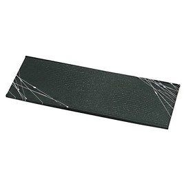 [TA] Long Square Ripple Plate Black Clear Taki White Rung, 11.8 inches (30 cm) x 4.1 x 0.6 inches (30 x 10.5 x 1.4 cm)