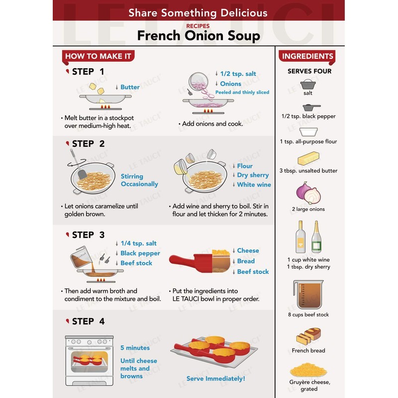 LE TAUCI French Onion Soup Bowls, 15 Ounce Ceramic Soup