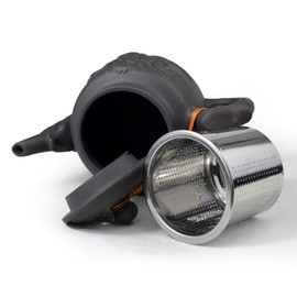 Teapot Chinese Gongfu Tea Large Pots 600ml Dragon Stainless Filter for Loose Tea (black)