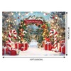 Rieetmk Christmas Backdrop - Winter Snow Scene with Candy Canes