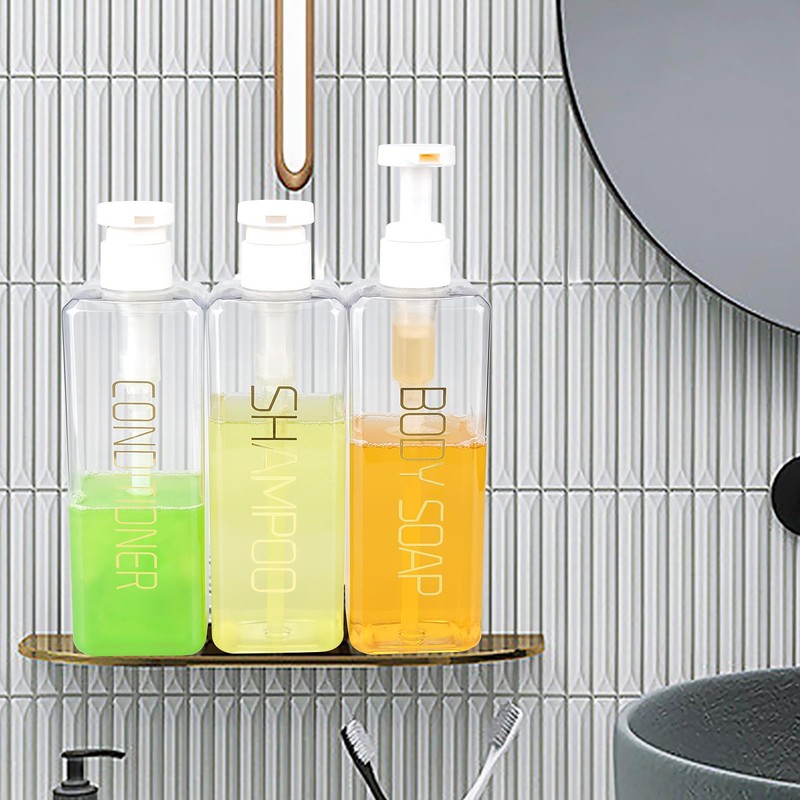 Hokretme 3 Pack 550ml Shampoo and Conditioner Dispenser Shower Soap