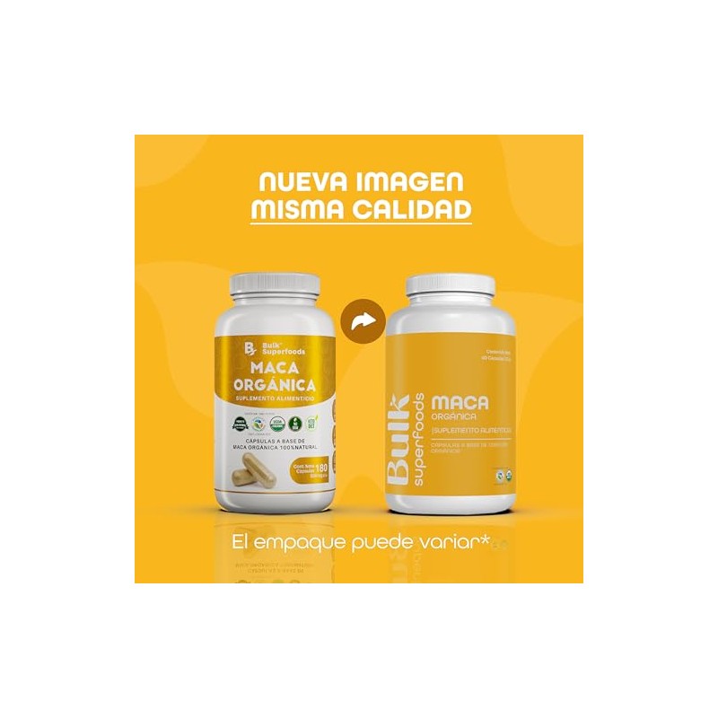 BULK SUPERFOODS Maca Orgánica 100 Natural Suplemento Alimenticio