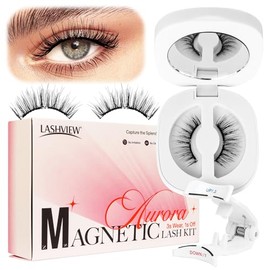 LASHVIEW LASHVIEW Upgrade Magnetic Eyelashes with Applicator Reusable Soft Magnetic Eyelashes Natural Look No Glue Needed Magnetic Eyelashes Magnetic Lashes Kit Easy to Wear and Remove(A02)