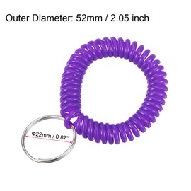 sourcing map 8 Pack Spiral Keychain Bracelet Stretchy Key Holder 8 Colours