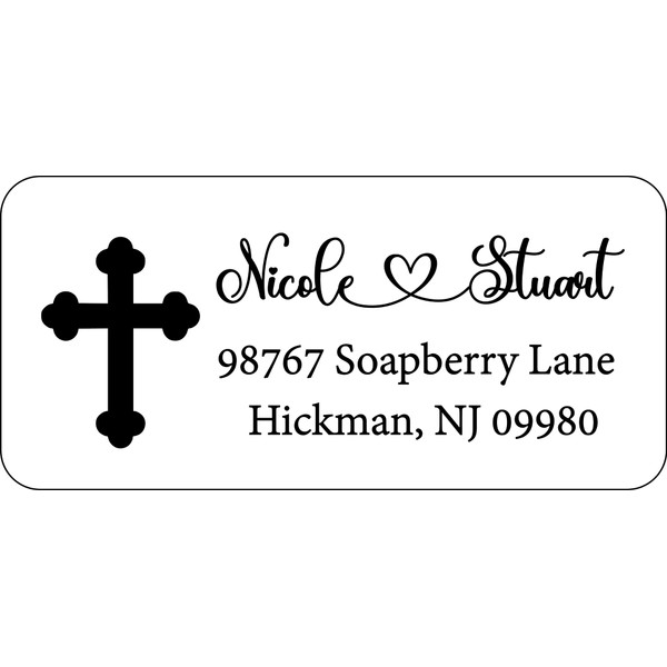 Atelier Elegance Custom Address Labels, Any Name, Any Address, Cross,