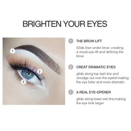 12PCS White Eyeliner Pencil, Soft Highlighter Gel Eyeliner, Waterproof Matte Hypoallergenic Eye Liner Pen, Professional Brightening Eyeshadow, Easy to Apply Skin Marker