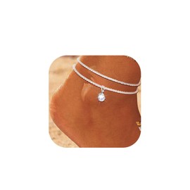 Yean Multilayer Crystal Pendant Anklet Foot Jewelry for Women