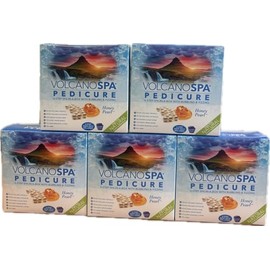 Volcano Spa Pedicure 6-Step Spa-In-A-Box With Bubbling & Fizzing,Honey Pearl,5 pack