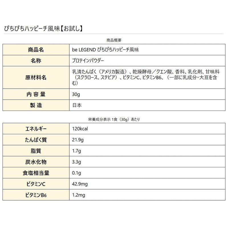 Be Legend Trial Whey Protein, Pichi Pichi Happy Chi Flavor,