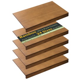 Gashell Wire Shelf Covers, Bamboo Wire Rack Covers for Pantry, Closet (4pcs, 24" W x 16" D)