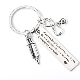 Doctors Nurses Keychain Gifts for Birthday Nurse Day Gift Inspirational Key Ring for Nursing Medical Students Graduation Gifts for Women Men Male Nursing Dr Medical Elements Keychains