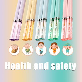 5 Pairs Chopsticks Fiberglass Chop Sticks Dishwasher Safe Reusable Non-Slip Chop Sticks 9.5 Inches/24cm Sakura Amber Japanese Chinese Style Colourful Chopstick Family Multipack