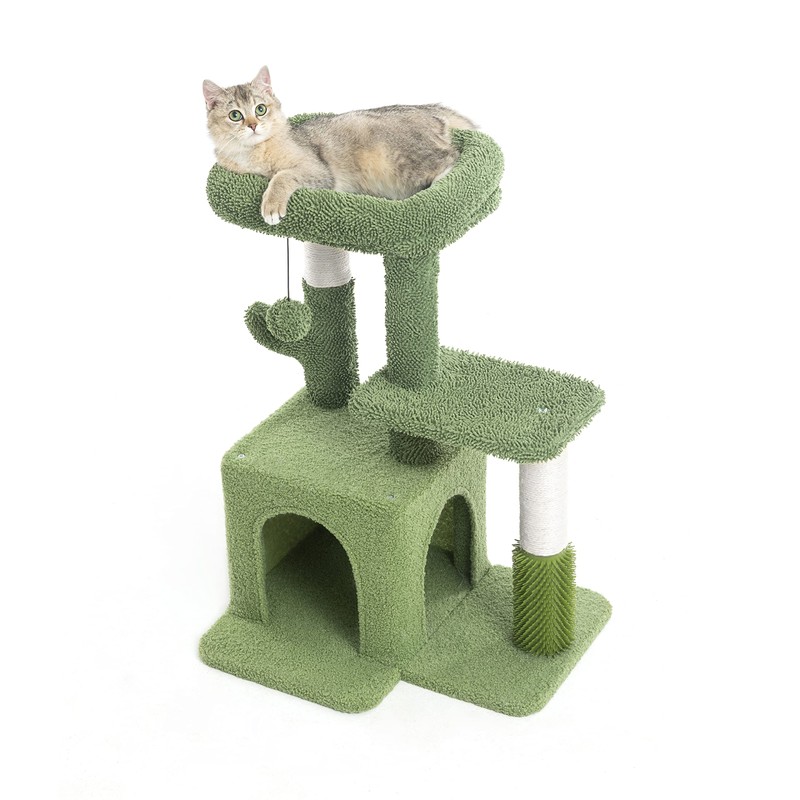 Pesofer Cat Tree, Small Cat Condo with Sisal Scratching Post