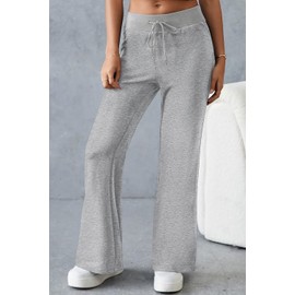 Herseas Women's Sweatpants 2025 Fall Casual Lounge High Waisted Flare Bell Bottom Workout Legging Pants Gray Small