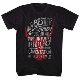 Conan The Barbarian What is Best in Life Conan T-Shirt, Black, Medium