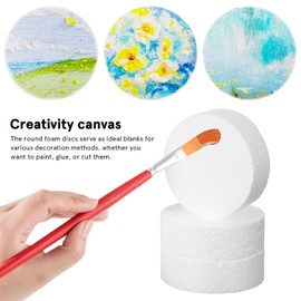 Toddmomy 18PCS Foam Circles for Crafts,Polystyrene Round Foam Disc Thick Round Discs for DIY Projects White,3 Inch