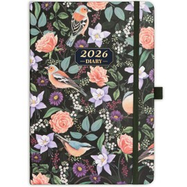 Kamaking 2026 Diary - Diary 2026 A5 Week to View Runs from January to December 2026, Beautiful Retro Hardcover, Elastic Pen Holder, Back Pocket, 21.3 x 14.7 x 1.6 cm
