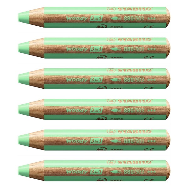 STABILO Woody 3 in 1 Round Pastel Green Multi-talent Pencils