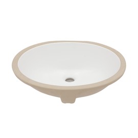 Sarlai Undermount Bathroom Sink - 19 x16 inch Oval Vessel Sink Under counter Lavatory Sink White Ceramic Vanity Sink with Overflow, Modern Art Basin, Interior Size 17" x 14"
