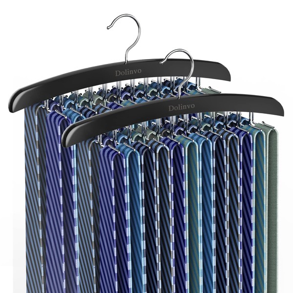 Upgraded Tie Rack Tie Hanger 24 Hooks Wooden Tie Organizer,