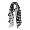 PANTONIGHT Long Chiffon Polka Dot Scarfs for Women Black and