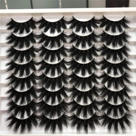 ALICROWN HAIR ALICROWN Dramatic Eyelashes Fluffy Mixed False Lashes Lightweight Handmade Soft Volume 16 Pairs Faux Mink Lashes Pack