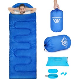 flintronic Sleeping Bag Liner 220 * 90 cm, Portable Camping Sleep Bag with Pillow Slot, Lightweight Travel Sleeping Bag for Camping Picnic Hiking Hostels
