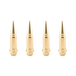 TVC28 Champagne Gold 4pcs Long Spike Spiked Tire Valve Stem Caps Metal Thread Wheel Tires