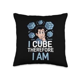 I Cube Therefore I Am Puzzle Master Speed Cubing Throw Pillow