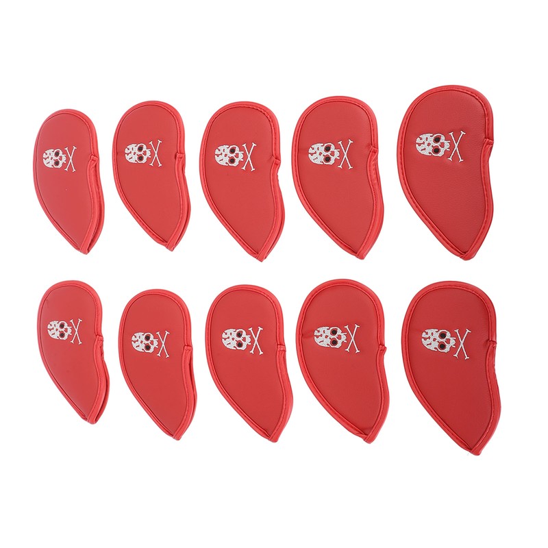 10PCS Golf Club Head Cover PU Leather Protective Abrasion Resistant