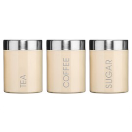 Premier Housewares 508546 Liberty Tea, Coffee and Sugar Canisters - Set of 3, Cream
