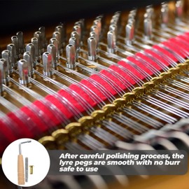 Beavorty 1 Set of Tuning Pin Nails for Lyre Harp Strings Peg Accessories String Fixator Pegs Professional Piano Tuner Spanner with Tuning Wrench