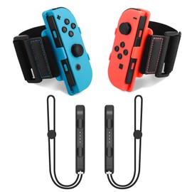 TGDPLUE Switch Joypads Wrist Strap Kit for Switch Just Dance 2025 and Switch Wario Ware:Move It,Adjustable Elastic Straps Compatible with Switch & Switch OLED Joy-Cons,4 Pack for Family Party