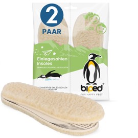 Biped 2 Pairs of Children's Lambswool Natural Latex Winter Soles – for Cutting to Size – Extra Thick Insoles – Warming Wool Soles for Children's Shoes and Boots, z2738
