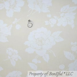 Westminster Fabrics BonEful Fabric FQ Cotton Quilt Tan Brown White ROSE Flower Victorian Shabby Chic