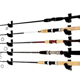 DRESS Wall Hanging Rod Stand, 5 Set, Black, Connected, Rod Holder, Rod Stand, Rod Stand, Wall Beautiful, Rental, Storage, Fishing Tool