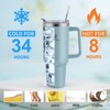 40oz Leakproof Stainless Steel Insulated Travel Tumbler with Handle, Straw