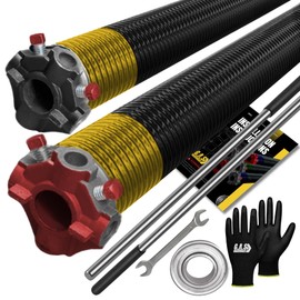 Garage Door Torsion Spring Replacement 2" Pair 250x2x30 with Winding Bars, 1" Steel Bearing, Gloves & Wrench Precision E-Coating Heavy Duty 5-Year Warranty Min 30,000 Cycles