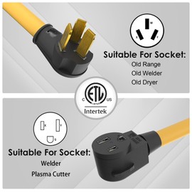 NEMA 10-50P to 6-50R Heavy-Duty Welding Plug 250V Adapter Range Stove Oven to Welder Plasma Cutter 50 Amp with Ergonomic Handle STW 6 AWG*3C 1FT