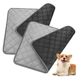 Totority 2Pcs Washable Pee Pads for Dogs Absorbent Puppy Training Pads Soft Pet Potty Pads for Indoor Use Crate Sofa and Car Grey