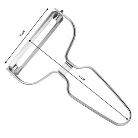 Sparschäler Extra Breiter, Gemüseschäler aus Edelstahl für Kürbis, Kohlrabi und großes Gemüse mit harter Schale - Effizienter Sparschäler mit flacher Öffnung