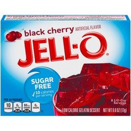 Jell-O Black Cherry Gelatin Mix (0.6 Ounce Box, Pack of 6)
