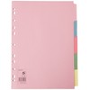 5 Star Office Subject Dividers Multipunched Manilla A4 Card -