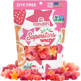 Candifi Superstars Gummy Stars – Dye Free Candy – Vegan Candy – Non GMO - Fruit Flavored Soft Chewy Stars with Natural Colors & Flavors – Kosher No Gelatin, Gluten Free Snacks (8 oz)