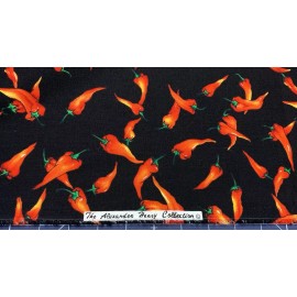 Alexander Henry Vintage Alexander Henry Fabric Red Hot Chili Peppers Vegetable Food Kitchen BTY