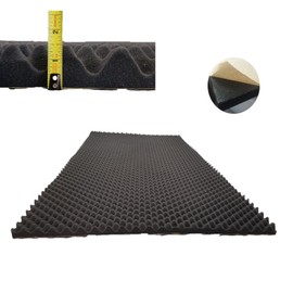 BookishBunny High Density Self Adhesive Acoustic Foam Egg Crate Panel Studio Foam Wall Panel 39" x 78" (1.5 inch, Black)