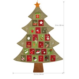 BESTONZON Advent Calendar Christmas Tree Countdown Calendar 64cm x 89cm