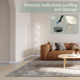 Sunnyglade 10-Pack Wall Baseboard Molding Trim of 44.5 x 3.2 in, High Impact Finish Polystyrene Skirting Board -Easy Installation with Glue (10)