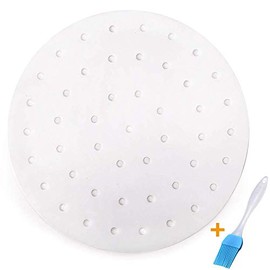 100pcs Air Fryer Liners, Vancens 7.5 inches Bamboo Steamer Liners, Premium Perforated Parchment Steaming Papers, Non-Stick Steamer Mat, Perfect for 3.5 & 3.7QT Air Fryers/Baking/Cooking